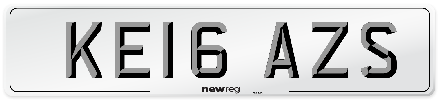 KE16 AZS Number Plate from New Reg